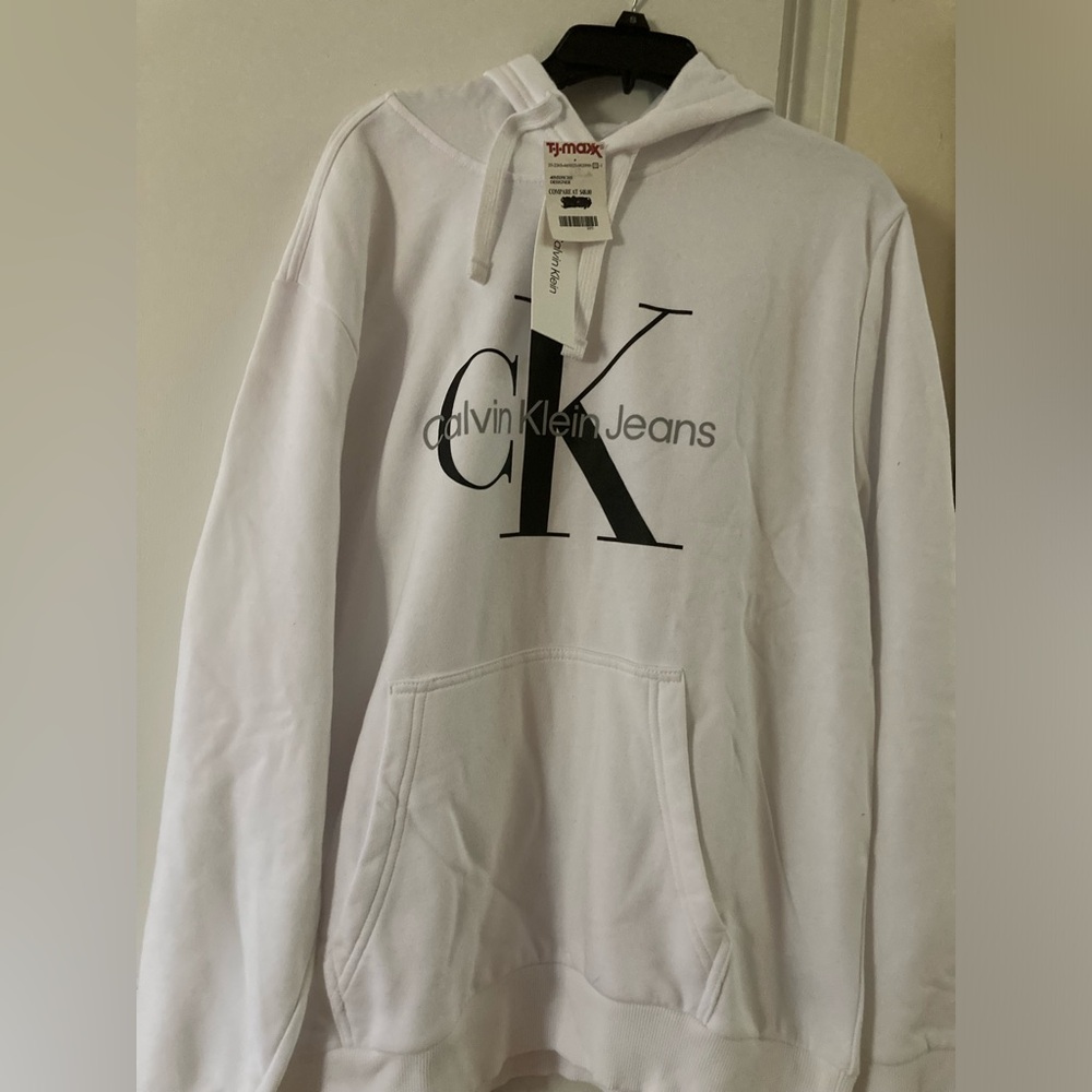 Calvin Klein Bright white extra large hoodie